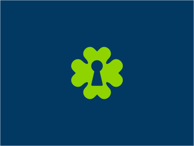 Luckey blue clover door flower green happy icon key keyhole leaf logo luck lucky nature plant safe vault