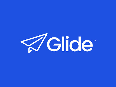 Glide air airplane blue consulting glide law line logo monoline paper plane