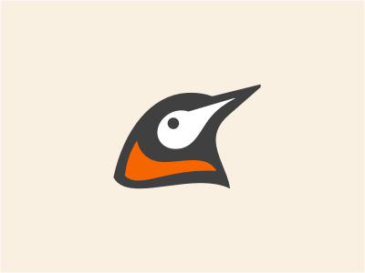 Da Peng animal bird cold gray logo orange penguin royal