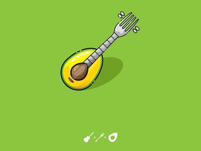Avocado Guitar animation app art avocado branding design design fruit design vector flat fruit guitar icon illustration illustrator logo silhoutte typography ui ux vector
