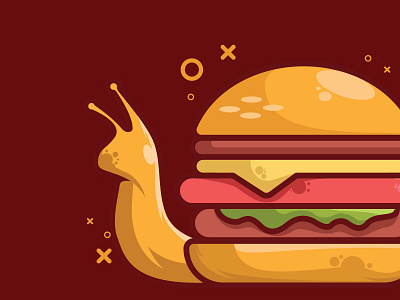 snail burger 02 animation branding design design fruit flat fruit icon illustration logo silhoutte ui vector
