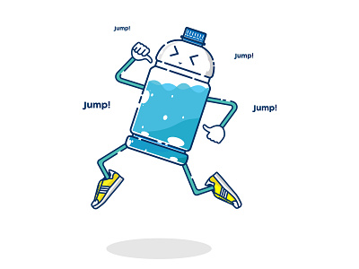 Happy Jumping Water Bootle animation branding design design fruit flat fruit icon illustration logo ui vector