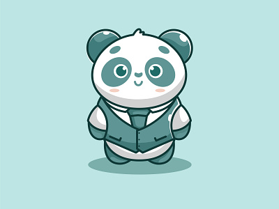 mr cute panda blue animation branding design icon illustration logo panda vector
