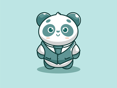 mr cute panda blue