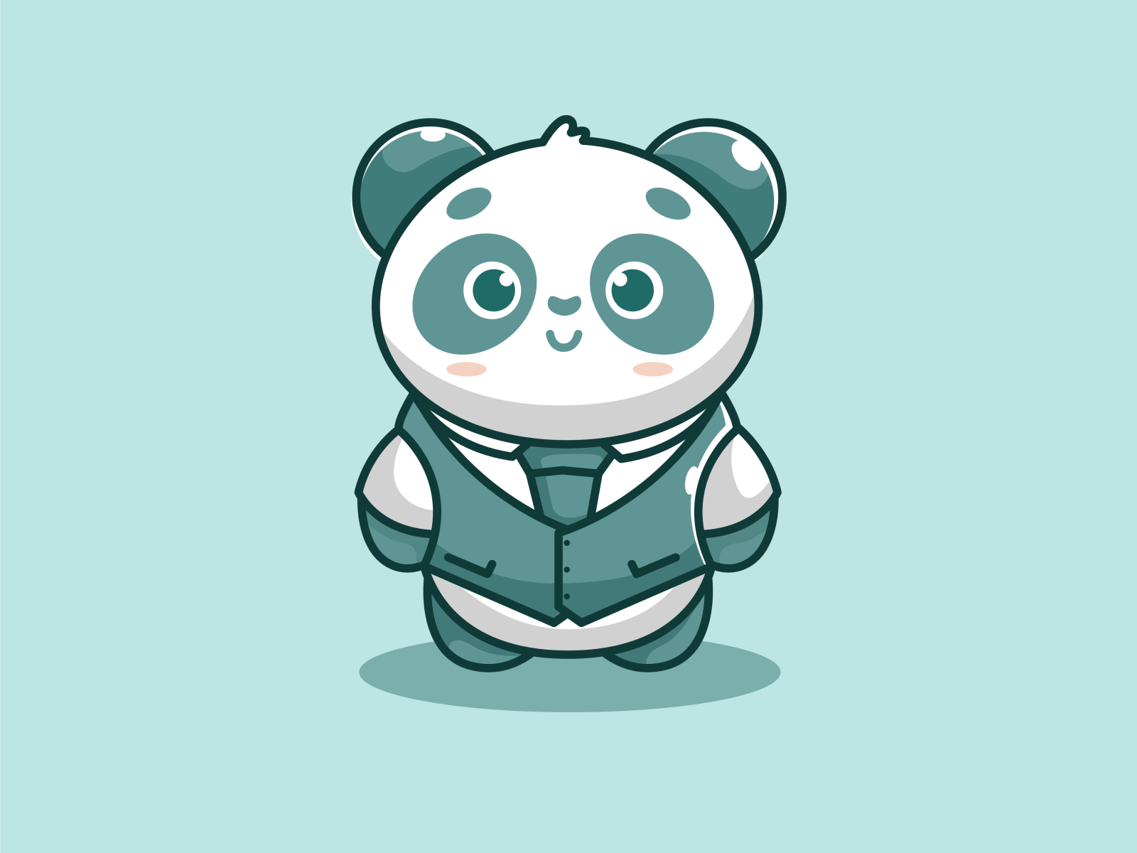 mr cute panda blue by Doni Setiyawan on Dribbble