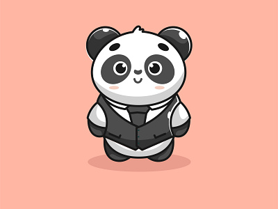 mr cute panda black animation branding design icon illustration logo panda ui vector