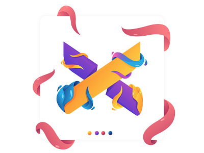 x tentacle animation branding design design fruit flat icon illustration logo ui vector