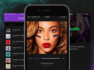 Music App Concept applemusic ceffectz mobile music musicapp songs soundcloud spotify