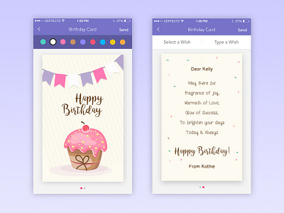 GreetlyApp | UI/UX app birthday contacts design greetingcards ios iphone material minimal social ui ux