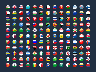 Bundle of Apple style country flag icons
