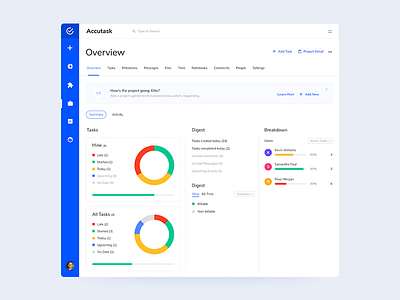 Accutask Dashboard - Overview dashboard dashboarddesign design graphic schedule task ui uiux ux web webdesign