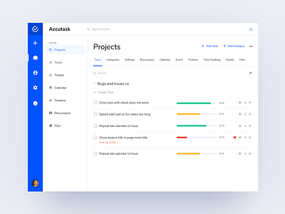 Accutask Dashboard - Projects
