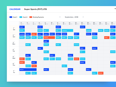 Booking App app booking dashboard schedule task ui uiux ux web webdesign