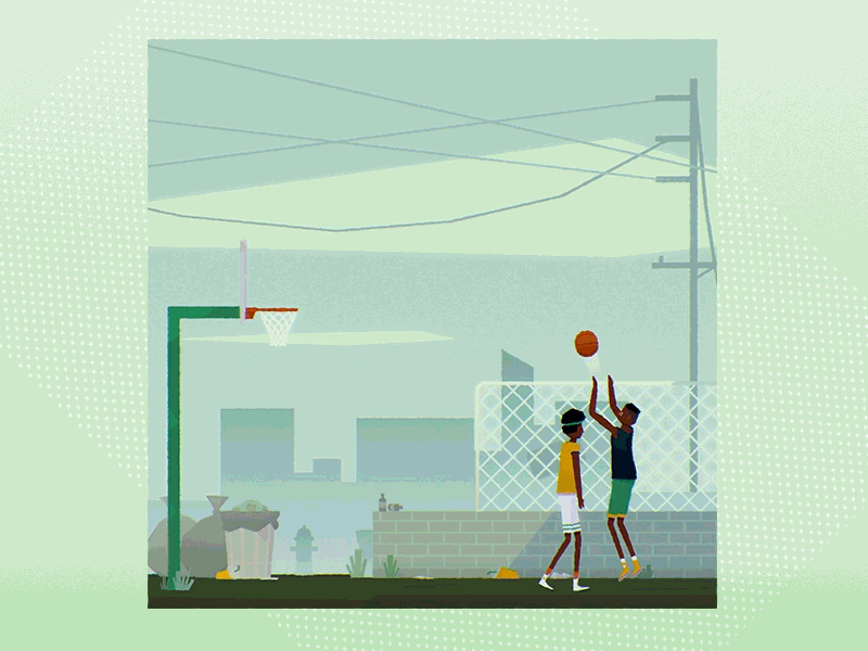 Basketball court 🏀 3d animation basketball basketball court character animation character design loopinggif motion graphics