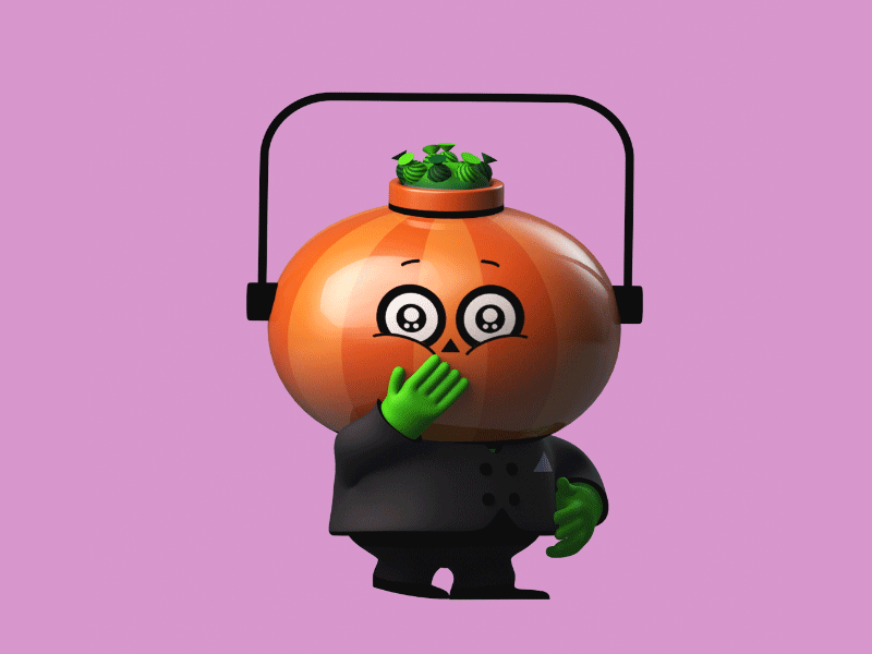 🎃Kiss 🎃 3d animation character animation character design halloween jack o lantern kiss looping gif loopinggif love motion graphics pumpkin