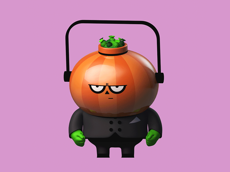 🎃Nope 🎃 3d angry animation character animation character design halloween jack o lantern looping gif loopinggif motion graphics no nope pumpkin sad