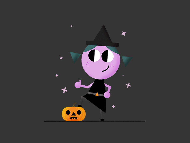 Thumbs up Witch animation character animation character design cute halloween loopinggif motion graphics pumpkin thumbs up witch