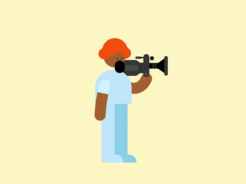 Camera Man 🎥🐬🤿🦀🐢🛥 animation camera character animation character design loopinggif motion graphics