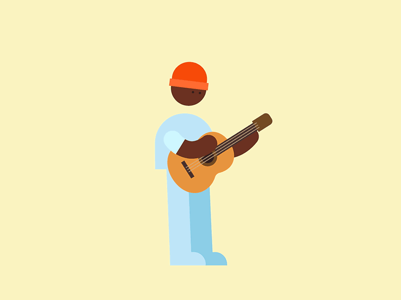 Seu Jorge 🎥🐬🤿🦀🐢🛥 animation character animation character design guitar looping gif loopinggif motion graphics