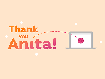 Thank you, Anita! design flat icon illustration lettering minimal type typography vector