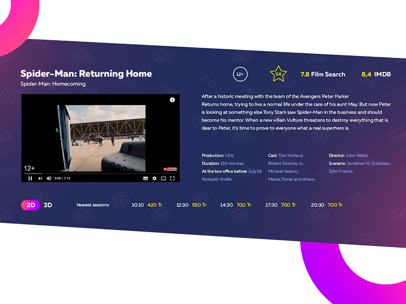Detailed description of the movie uiux gradient movies cinema