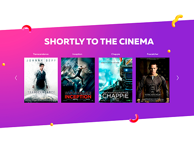 Slider in the block cinema gradient movies slider uiux