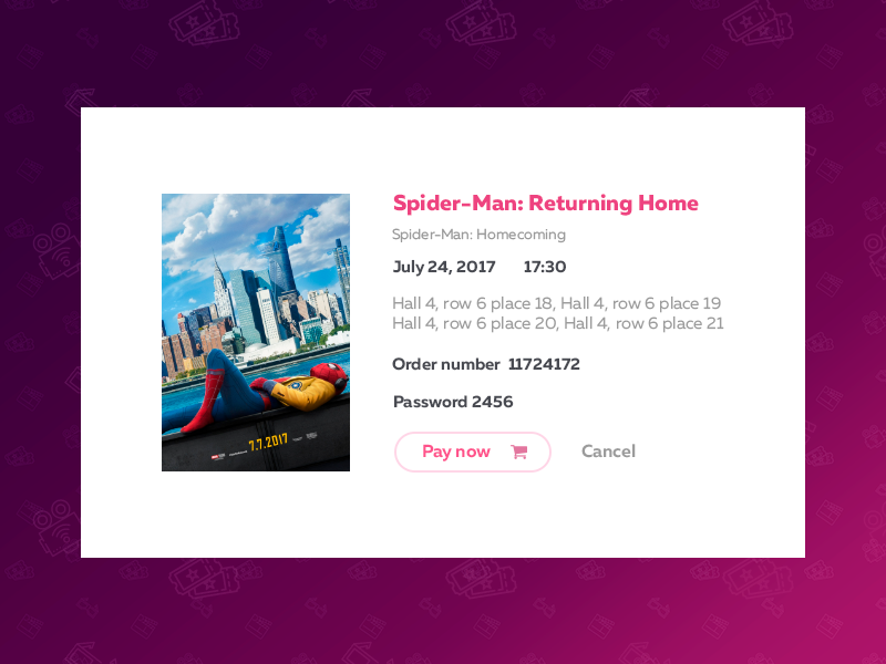 Buy a ticket buyticket uiux gradient movies cinema