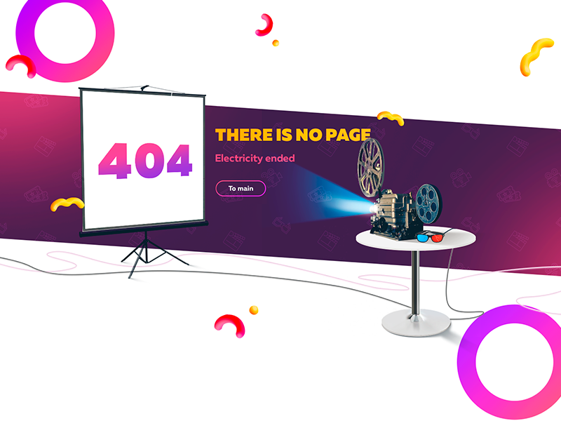 404 Page pagenotfound uiux gradient movies cinema