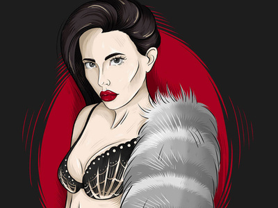 Red light sexual draw ipad pro portrait illustraion brush female character lips procreate girl