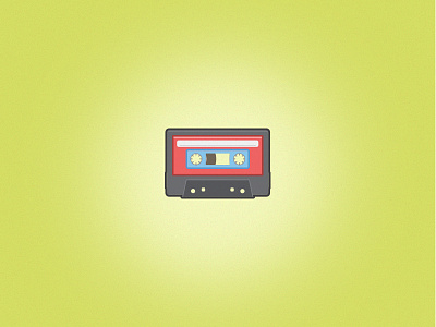Compact Cassette 80s audio cassette flat illustration music oldschool retro tape technology vector walkman