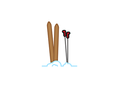 Tools for fun flat illustration ski snow sports vector