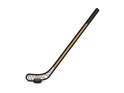Hockey Stick flat hockey ice puck sports stick vector