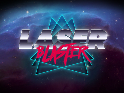 Laser Blaster 80s branding glow new retro retro futuristic space typography