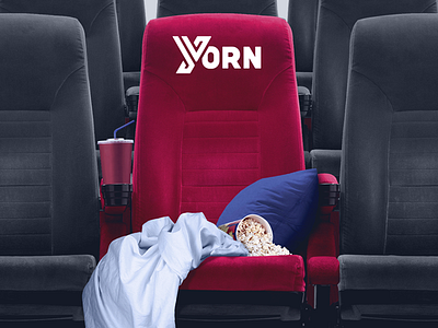YORN // Personal Movie Seat blanket chair cinema movie photo manipulation photoshop pillow pop corn red
