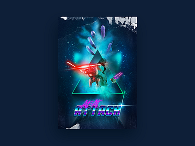 AT-AT Attack (Full) 80s blade runner fantsy lasers movie movie poster poster retro space star wars vaporwave