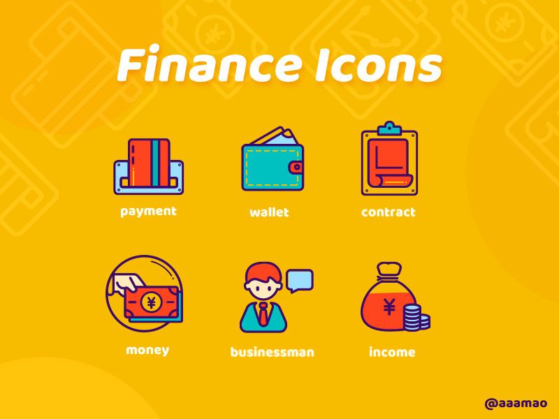 Finance icons app bank branding business colorful art creative design design dynamic icon finance icons icon design illustration logo set design ui