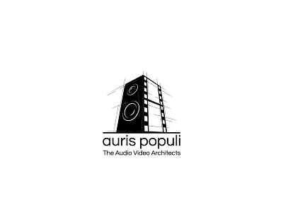 Logo design for Auris Populi architects architecture audio black black and white building logo logo design logotype sketch sketching sound video
