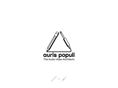 Logo design for Auris Populi architect architects architecture audio aux black black and white design logo logo design logotype pencil triangle triangle logo video