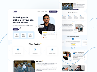 Doctor's Landing Page ahmedabad appointment booking biotech clean consultation doctor ent health health app healthcare hospital landing page medical app medical website landing page patient ui ux web app