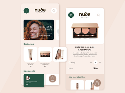 Cosmetic App app beige cosmetic green minimalism minimalist design simple simple design