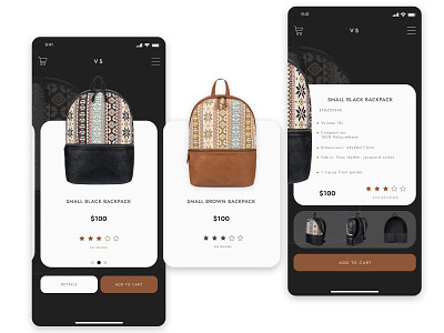 Bacpacks Store in PWA technology accessories backpack backpacks design divante ecommerce ecommerce design product card product page progressive web application pwa