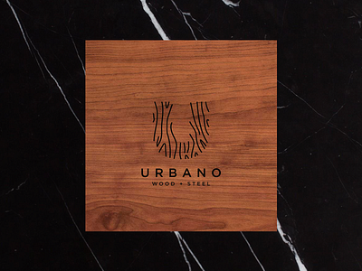 Urbano - Wood & Steel Furniture Company Logo brand branding design identity logo marble wood