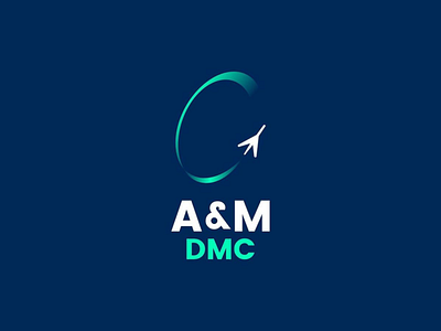 DMC Transportation Company Logo Design blue dark design dmc gradient identity logo plane tourism transport