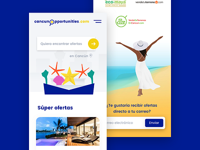 Real Estate Website beach illustration mobile real estate responsive web design website