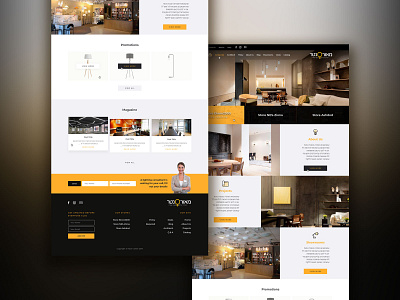 Lighting Store Web Design branding design ecommerce lamps lighting store template ui web webdesign yellow