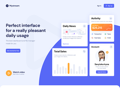 Landing page design