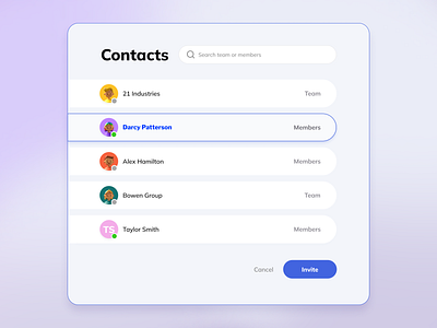 UI elements (contact list)