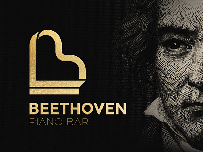 Beethoven - Piano Bar bar beethoven branding concept heart logo piano