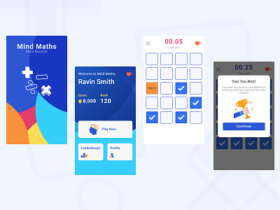 Mind Maths Mobile Game App app design maths mobile game mobile ui ui ux