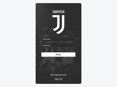Juventus App app design juventus login sports trial ui ux